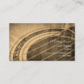 Custom Luthier Handwerker akustische Gitarre Visitenkarte (Vorderseite)