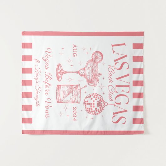 Custom Luxe Las Vegas Junggeselinnen-Abschied Bann Wandteppich (Vorderseite (Horizontal))