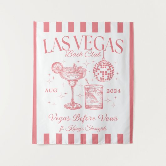 Custom Luxe Las Vegas Junggeselinnen-Abschied Bann Wandteppich (Vorderseite)