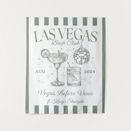 Custom Luxe Las Vegas Junggeselinnen-Abschied Bann Wandteppich (Vorderseite)