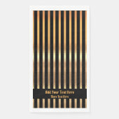 Custom Luxury Black and Gold Streifen Serviette (Vorderseite)
