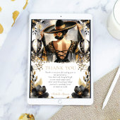 Custom Luxury Black Gold Quinceñera Einladung