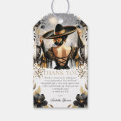 Custom Luxury Black Gold Quinceñera Geschenkanhänger (Vorderseite)