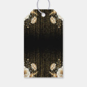 Custom Luxury Black Ivory & Gold Quinceañera Geschenkanhänger (Rückseite)
