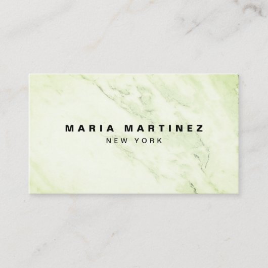 Custom Luxury Boutique Grüne Marmor Visitenkarte (Vorderseite)
