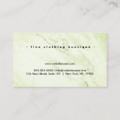 Custom Luxury Boutique Grüne Marmor Visitenkarte (Rückseite)