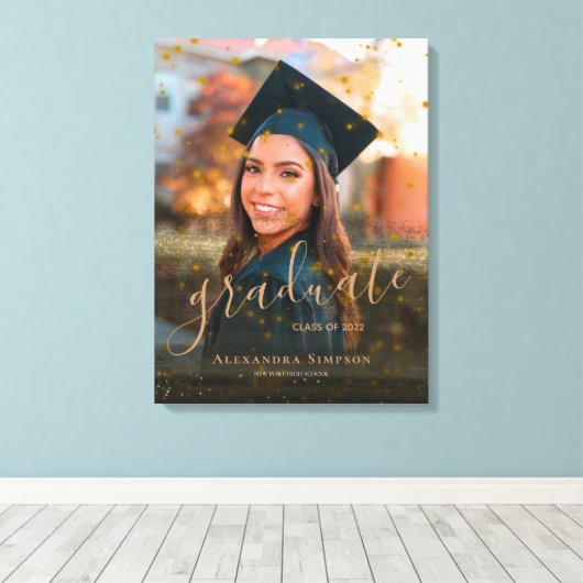Custom Luxury Confetti Glitzer Graduate Foto Leinwanddruck (Insitu (Holzboden))