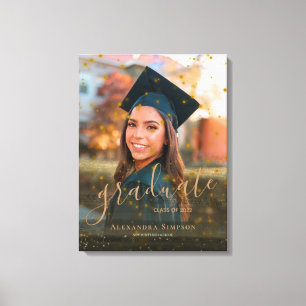 Custom Luxury Confetti Glitzer Graduate Foto Leinwanddruck