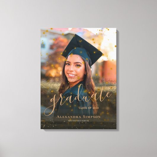 Custom Luxury Confetti Glitzer Graduate Foto Leinwanddruck (Vorderseite)
