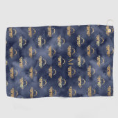 Custom Luxury Gold Bee Navy Night Celestis Golfhandtuch (Horizontal)