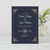 Custom Luxury Gold Wedding Invitation Einladung (Stehend Vorderseite)