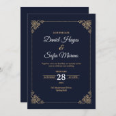 Custom Luxury Gold Wedding Invitation Einladung (Vorne/Hinten)