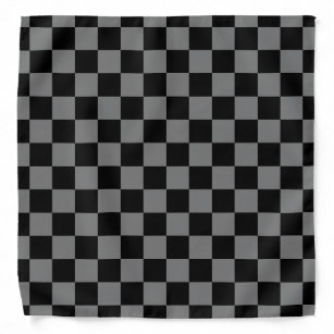 Custom Luxury Grau/Schwarz Checkered Bandana Halstuch