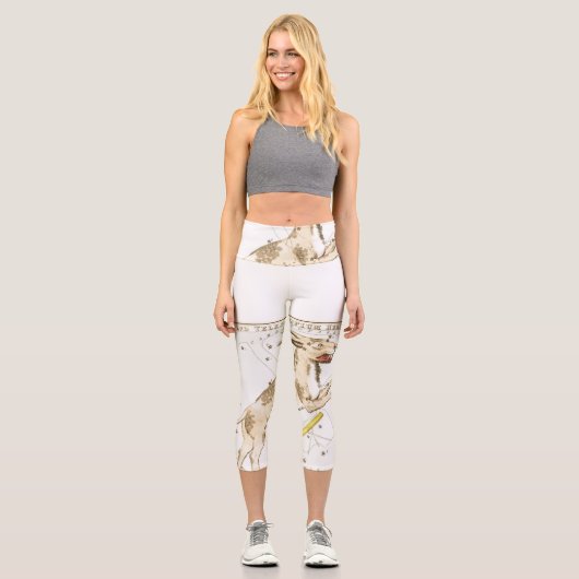 Custom Lynx Astrologer Constellation Horoskop Capri Leggings (Vorderseite)