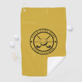 Custom M Gold Golf Handtuch mit Club Emblem (Insitu)