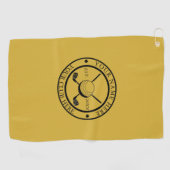 Custom M Gold Golf Handtuch mit Club Emblem (Horizontal)