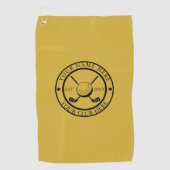 Custom M Gold Golf Handtuch mit Club Emblem (Vorderseite)