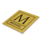 Custom M Gold Keramik Tile mit Initial & Name Fliese (Seite)