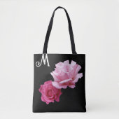 Custom M monogramm hübsch rosa Rosa Moderne Blüte Tasche (Vorderseite)