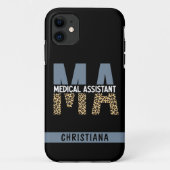 Custom MA Medical Assistant Leopard Print Case-Mate iPhone Hülle (Rückseite)
