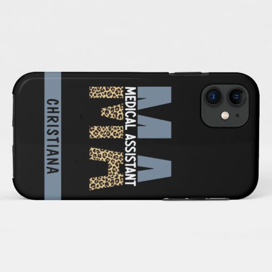 Custom MA Medical Assistant Leopard Print Case-Mate iPhone Hülle (Rückseite (Horizontal))