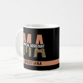 Custom MA Medical Assistant Leopard Print Kaffeetasse (Vorderseite Links)