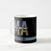 Custom MA Medical Assistant Leopard Print Kaffeetasse (Vorderseite Links)