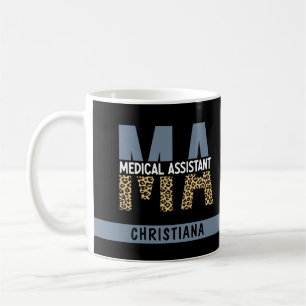 Custom MA Medical Assistant Leopard Print Kaffeetasse