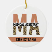 Custom MA Medical Assistant Leopard Print Keramik Ornament (Vorne)