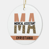 Custom MA Medical Assistant Leopard Print Keramik Ornament (Links)