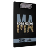 Custom MA Medical Assistant Leopard Print Klemmbrett (Rechts)