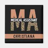 Custom MA Medical Assistant Leopard Print Magnet (Vorne)