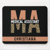 Custom MA Medical Assistant Leopard Print Mousepad (Vorne)