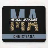 Custom MA Medical Assistant Leopard Print Mousepad (Vorne)
