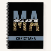 Custom MA Medical Assistant Leopard Print Notizblock (Vorderseite)