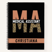 Custom MA Medical Assistant Leopard Print Notizblock (Vorderseite)