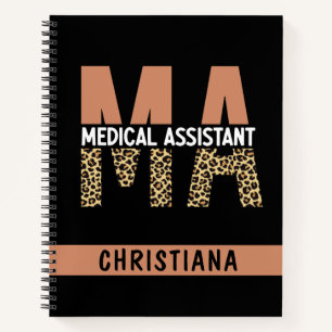 Custom MA Medical Assistant Leopard Print Notizblock