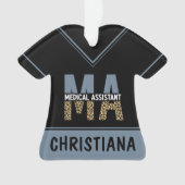 Custom MA Medical Assistant Leopard Print Ornament (Vorderseite)