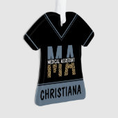 Custom MA Medical Assistant Leopard Print Ornament (Vorderseite)