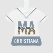 Custom MA Medical Assistant Leopard Print Ornament (Rückseite)
