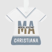 Custom MA Medical Assistant Leopard Print Ornament (Vorderseite)