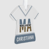 Custom MA Medical Assistant Leopard Print Ornament (Vorderseite)