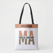 Custom MA Medical Assistant Leopard Print Tasche (Vorderseite)