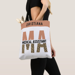 Custom MA Medical Assistant Leopard Print Tasche