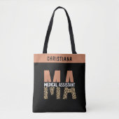 Custom MA Medical Assistant Leopard Print Tasche (Vorderseite)