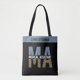 Custom MA Medical Assistant Leopard Print Tasche
