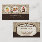 Custom Macaron Chocolate Cupcake Bäckerei Store Visitenkarte (Vorne/Hinten)
