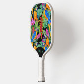Custom Macaw Orchid Black Pickleball Paddel Schläger (Links)