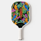 Custom Macaw Orchid Black Pickleball Paddel Schläger (Rückseite)