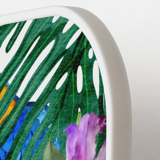 Custom Macaw Orchid Summer Pickleball Paddle (Linke Seite)